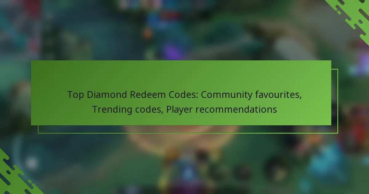 Top Diamond Redeem Codes: Community favourites, Trending codes, Player recommendations